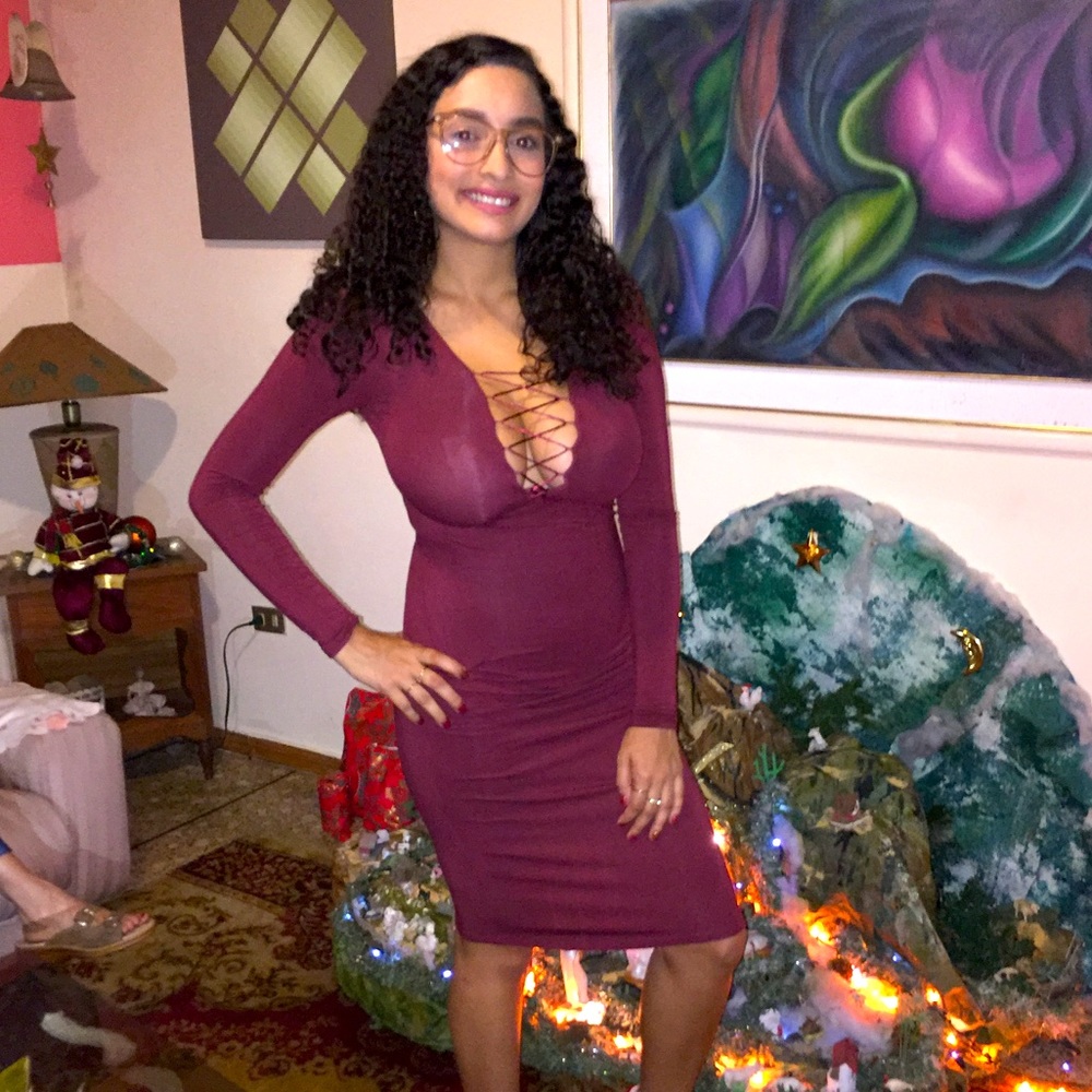 Burgundy dress